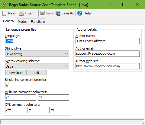 General settings for the Delphi for .NET template